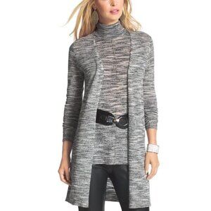 Chico's Space Dye Wool Blend Open Tira Cardigan Sweater NWT